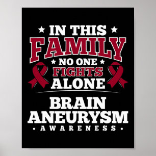 For Brain Aneurysm Patients - Burgundy Ribbon Poster