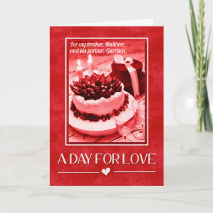 for Brother and His Partner on Valentine's Day Holiday Card