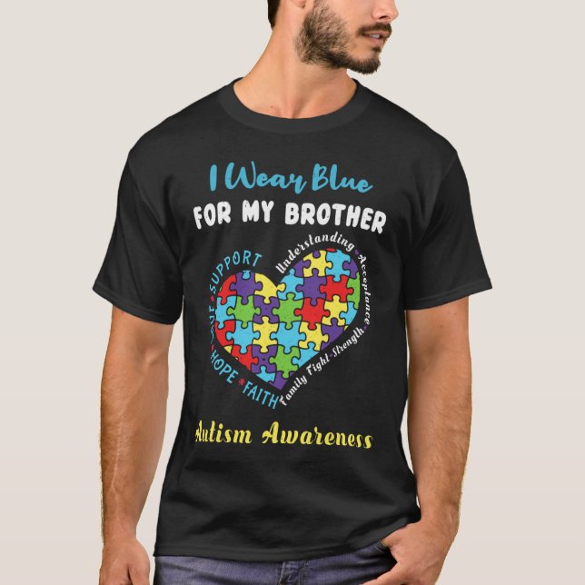 For Brother Blue Special Autism Awareness T-Shirt (Front)