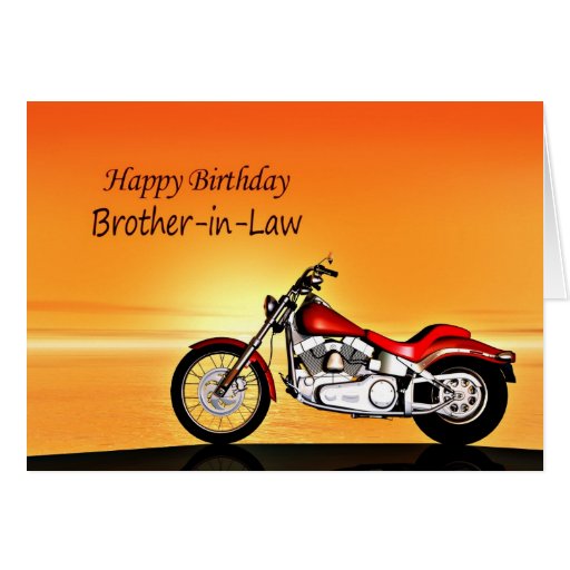 For Brother-in-law, Motorcycle sunset birthday Card | Zazzle