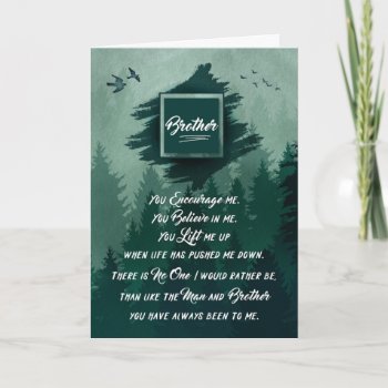 For Brother On Father's Day Green Woodland Forest Card by SalonOfArt at Zazzle