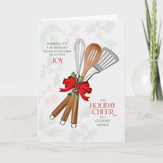 for Chef Seasonably Delicious Culinary Joy Holiday Card (Front)