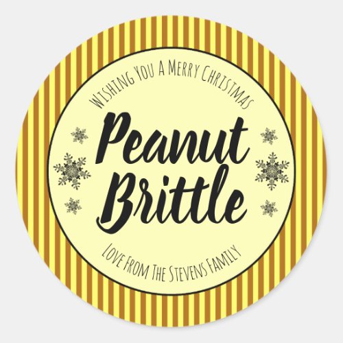 For Christmas Peanut Brittle Classic Round Sticker
