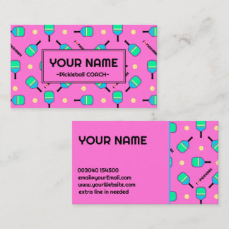 For Coach Pickleball pastel I love Pickleball pink Business Card