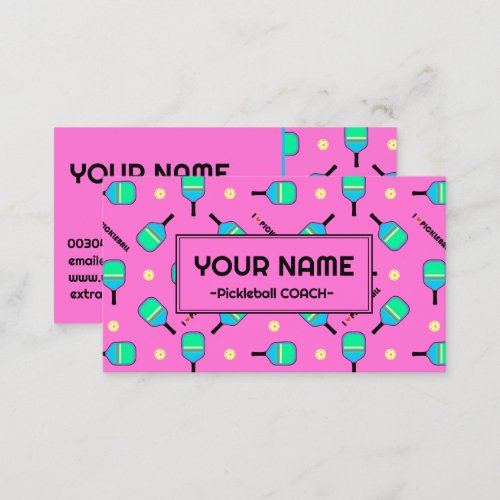 For Coach Pickleball pastel I love Pickleball pink Business Card