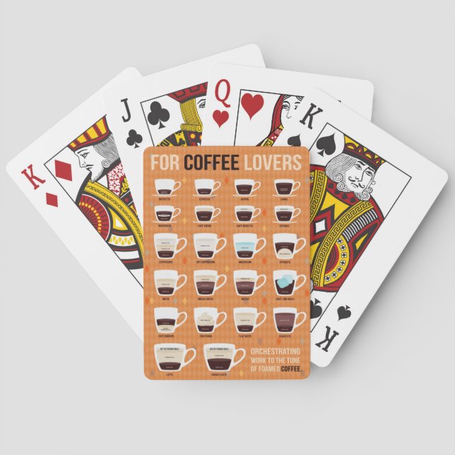 For Coffee Lovers Foamed Coffee Poker Cards (Back)