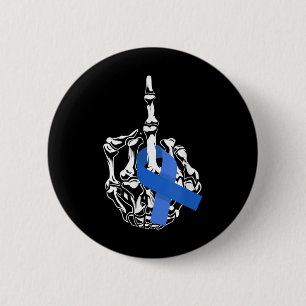 For Colon Cancer Middle Finger Ribbon Colon Cancer Button