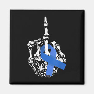 For Colon Cancer Middle Finger Ribbon Colon Cancer Magnet