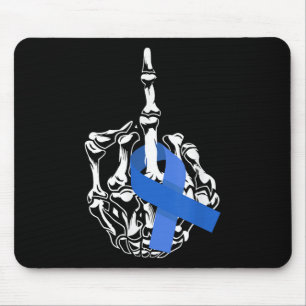 For Colon Cancer Middle Finger Ribbon Colon Cancer Mouse Pad
