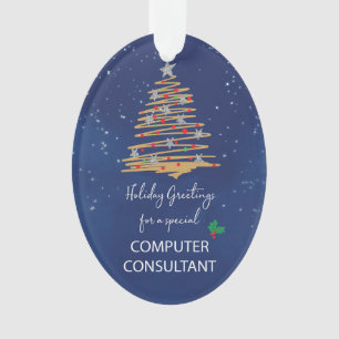 For Computer Consultant Christmas Tree Custom Name Ornament