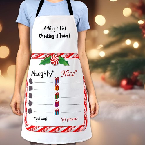 For Cooks and Chefs Naughty or Nice List Apron