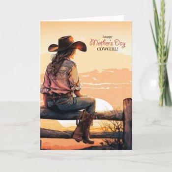 For Cowgirl Mother's Day Western Ranch Sunset Holiday Card by PAWSitivelyPETs at Zazzle