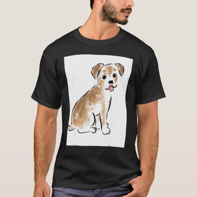For Cute Dog Puppie Fan In Dog Style 1 T-Shirt (Front)