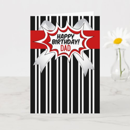 for Dad Birthday with Red Comic Book Style