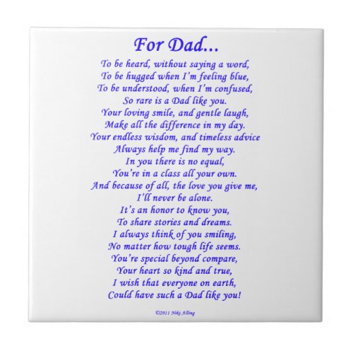 For Dad Ceramic Tile