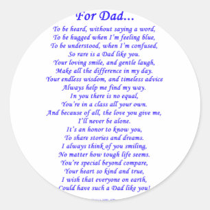 For Dad Classic Round Sticker