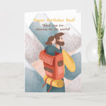 For Dad Cute Adventurer Birthday Card