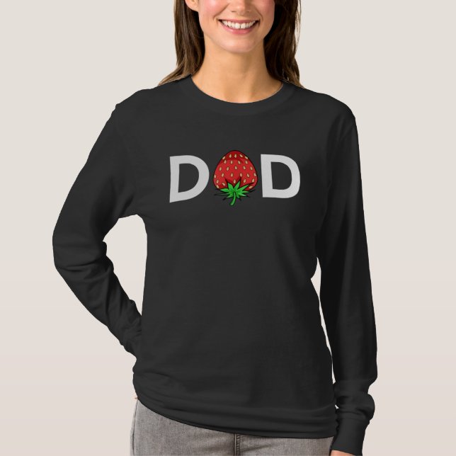 For Dad Cute Strawberry Dad T-Shirt (Front)