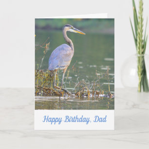 For Dad Great Blue Heron Outdoorsman Birthday Card