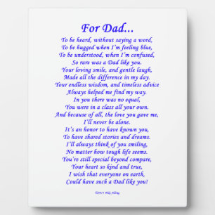 For Dad Memorial Poem Plaque