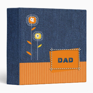 For Dad on Father's Day Denim Pattern Gift Binder