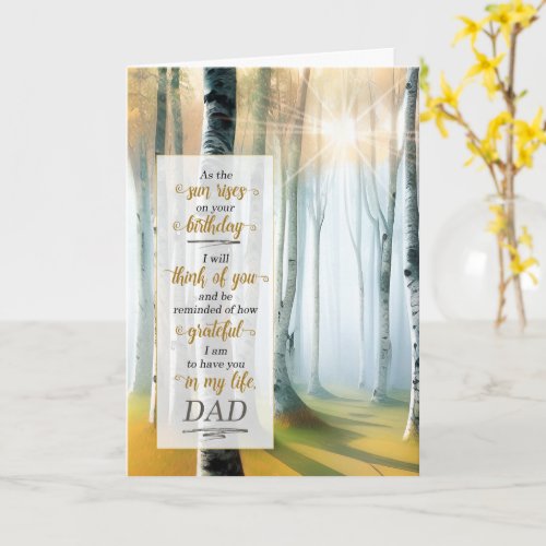 for Dad on his Birthday Outdoors with Birch Tree 