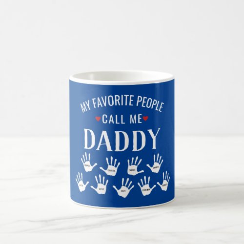 For Dad or Grandpa Kids Handprint Names Custom Coffee Mug