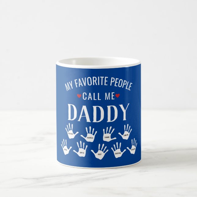 For Dad or Grandpa Kids Handprint Names Custom Coffee Mug (Center)
