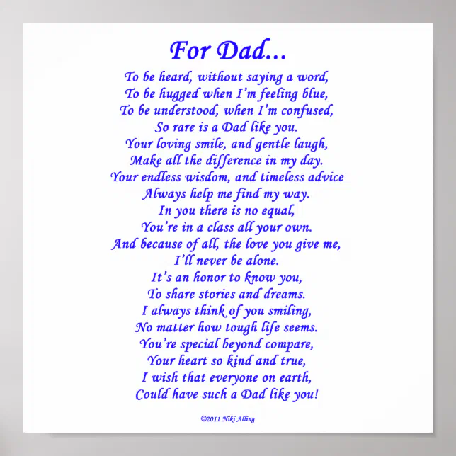 For Dad Poster | Zazzle