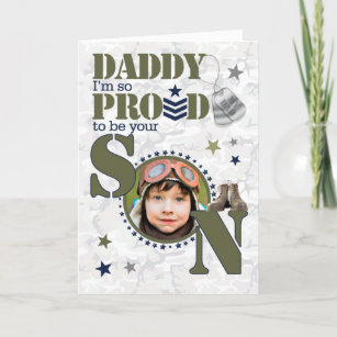 for Daddy Father's Day from Son Military Holiday Card