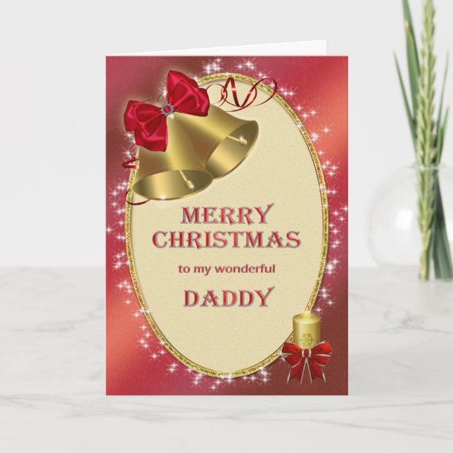 For daddy, traditional Christmas card (Front)