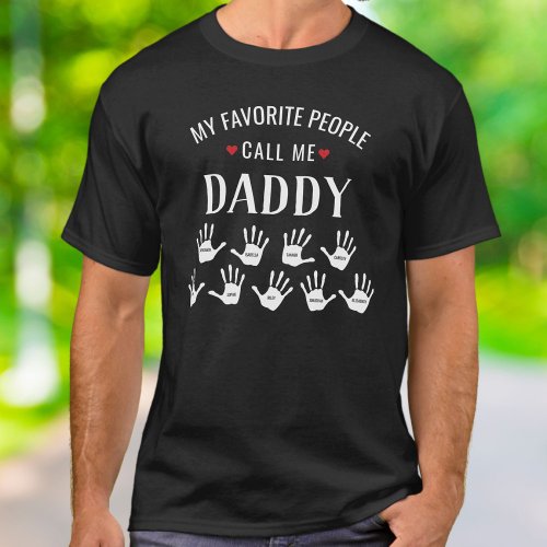 For Daddy with kids Names Personalized T_Shirt