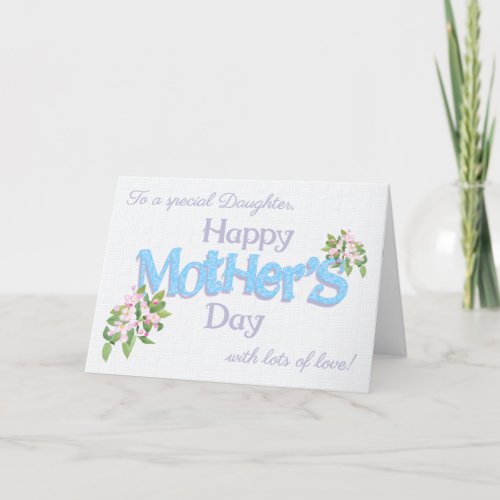 For Daughter Mothers Day with Apple Blossom Card