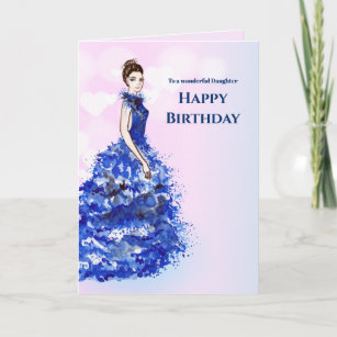 Lovely Lady Dressed In Blue Cards & Templates | Zazzle