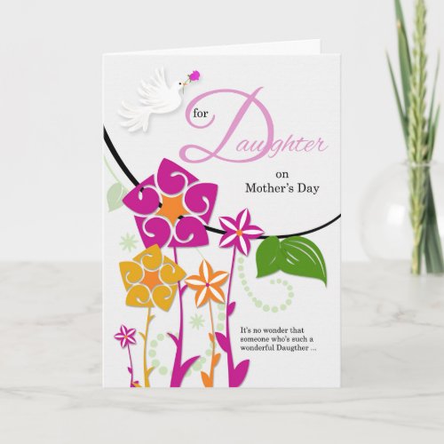 for Daughter on Mothers Day Flower Gardens Card