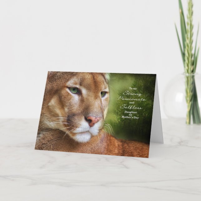 for Daughter on Mother's Day Mountain Lion Card (Front)