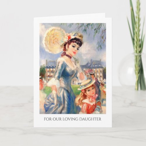 For Daughter on Mothers Day Vintage Art  Card