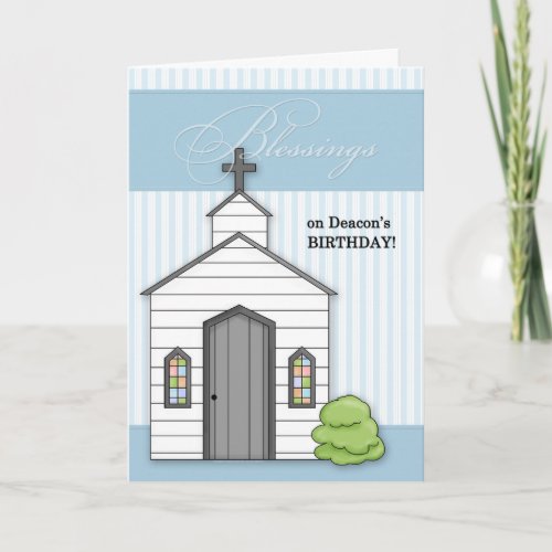 for Deacons Birthday Chapel Blue with Scripture Card