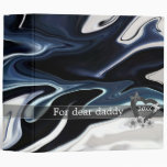 For dear daddy, Marble background, blue and black 3 Ring Binder