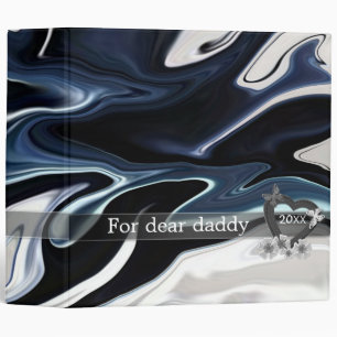 For dear daddy, Marble background, blue and black 3 Ring Binder