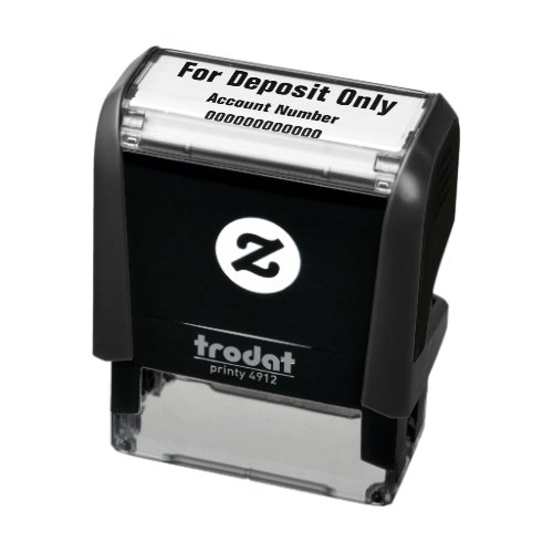 For Deposit Only and Account Number Bold Text Self_inking Stamp