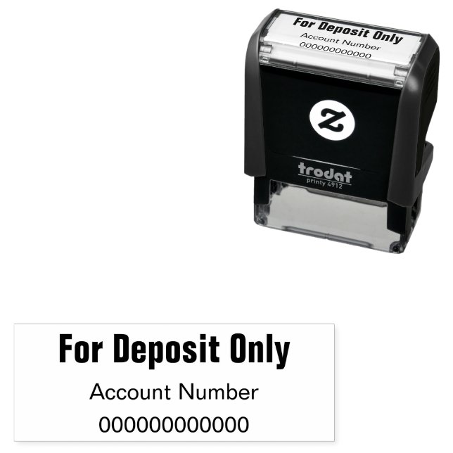 For Deposit Only and Bank Account Number Template Self-inking Stamp (In Situ)
