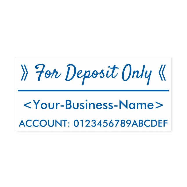 "For Deposit Only" and Custom Name Rubber Stamp (Design)