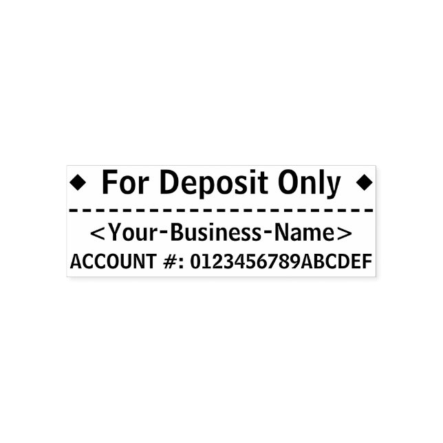 "For Deposit Only" and Name Rubber Stamp (Design)