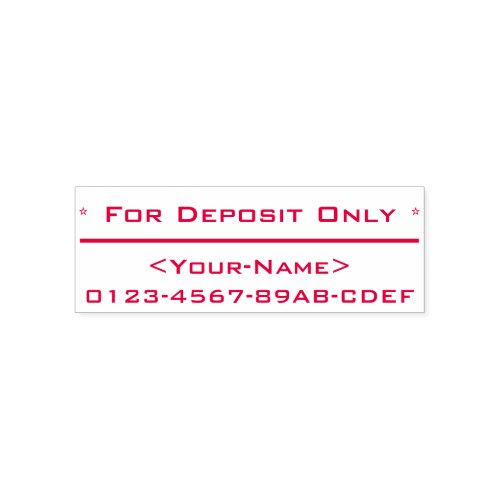 For Deposit Only and Name Rubber Stamp