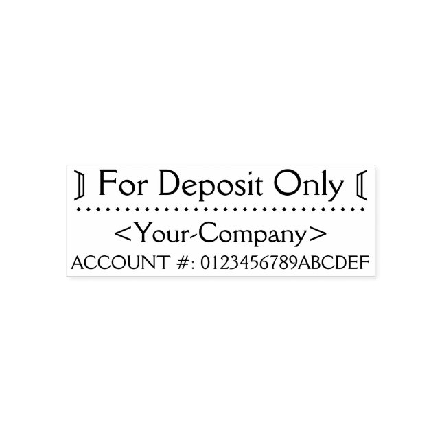 "For Deposit Only" and Name Rubber Stamp (Design)