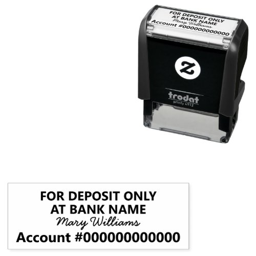 For Deposit Only at Bank Name Acct Number Self_inking Stamp