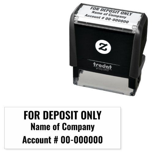 FOR DEPOSIT ONLY | Bank Account Name & Number Self-inking Stamp