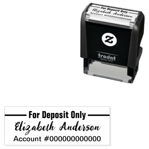 For Deposit Only Bank Account No Script Signature Self_inking Stamp