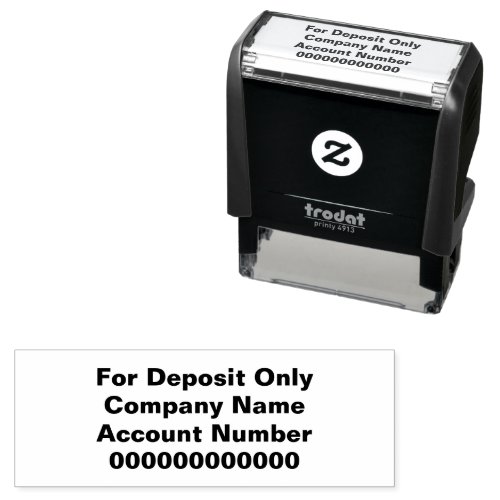 For Deposit Only Bank Account Number Bold Text Self_inking Stamp